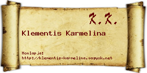Klementis Karmelina névjegykártya